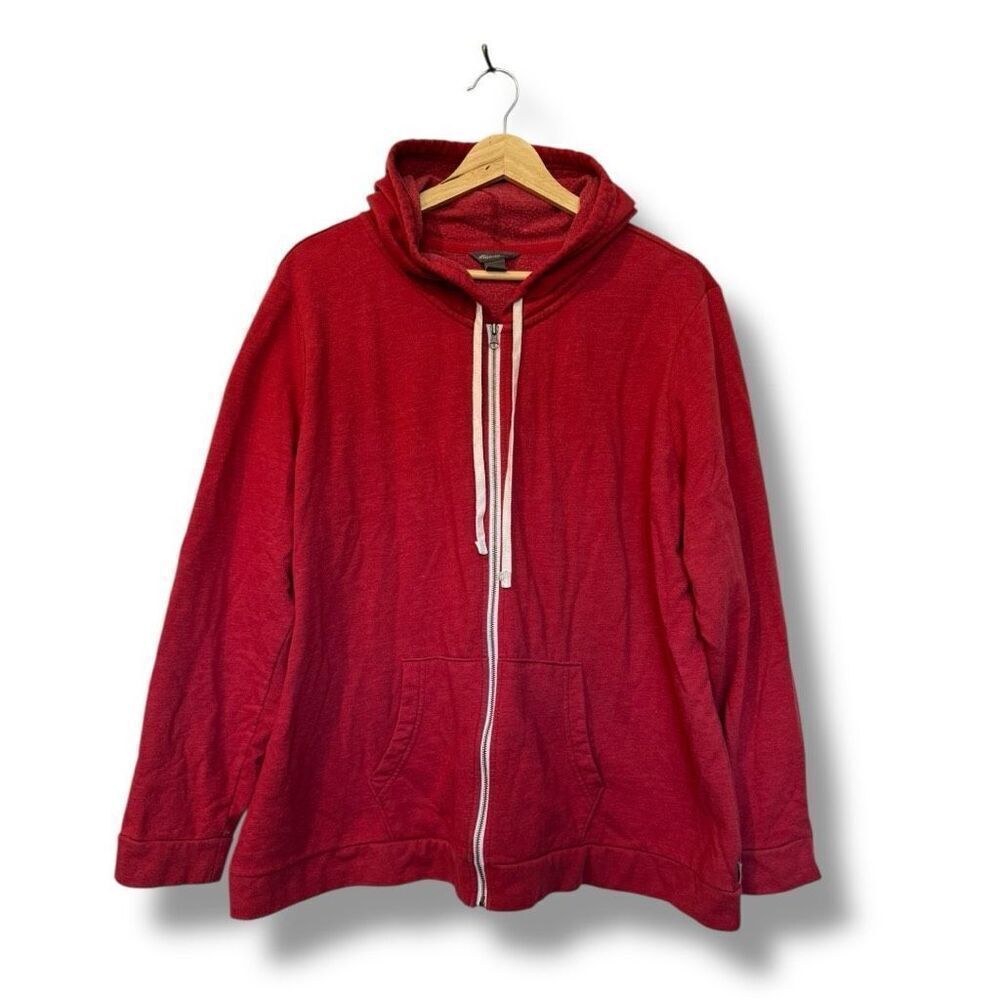 Eddie Bauer Women's 2XL Red Zip-Up Hoodie Jacket
